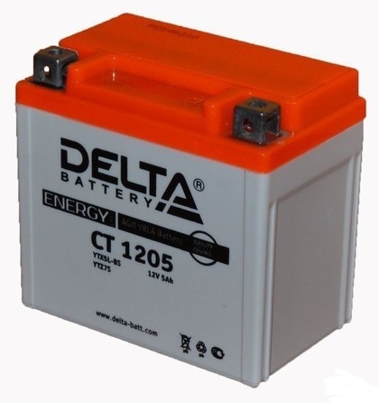 Аккумулятор DELTA СТ-1205 зал о.п. (YT5L-BS) [д114ш69в109/70]                                  