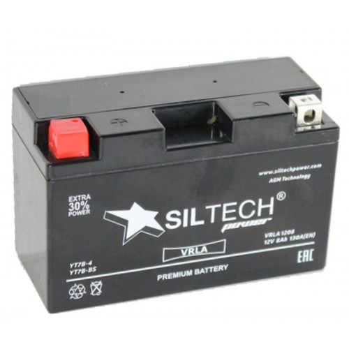 Аккумулятор SILTECH VRLA1208 12V8AH п.п. (YT7B-4.YT7B-BS) (уп.10 шт) [д150ш65в94/130]