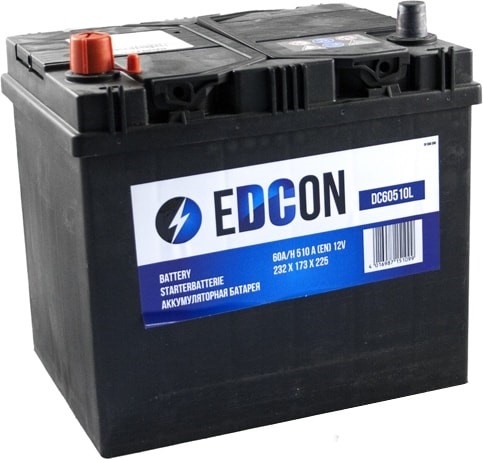Аккумуляторная батарея Edcon 60Ah 510A + слева 232х173х225 B00