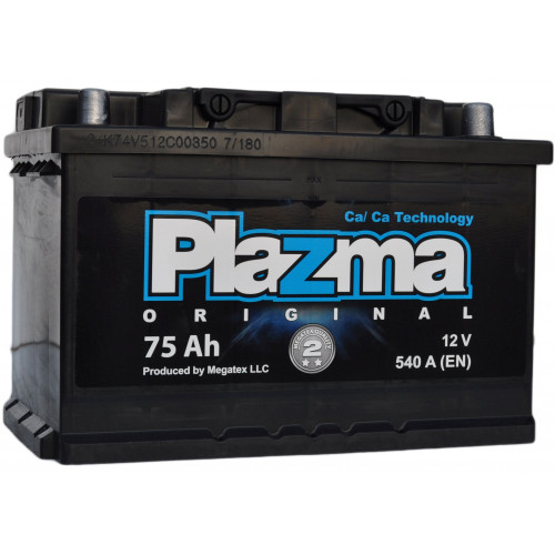 Аккумулятор PLAZMA original 6СТ- 75 (п.п.) [д278ш175в190/570]   [L3]