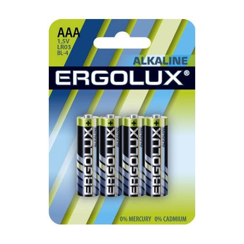 /Батарейки ERGOLUX LR03 BL-4 11744 ААА 1.5В компл. 4шт. ERGOLUX LR03BL-4