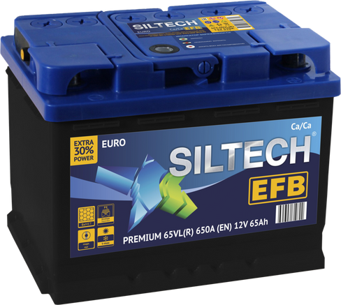 Аккумулятор SILTECH EFB 6СТ-  65 VL (п.п) [д242ш175в190/650]