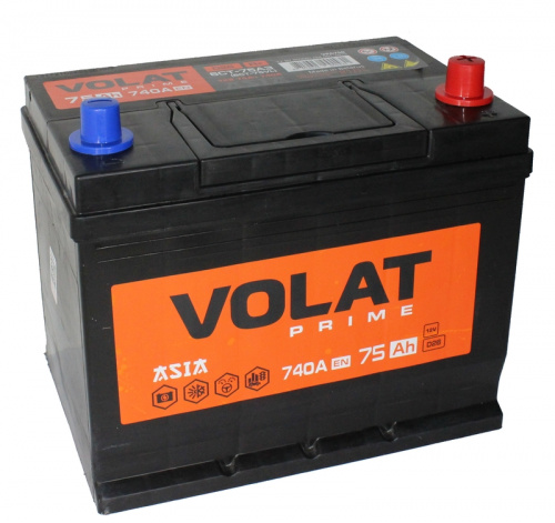 Аккумулятор VOLAT Prime ASIA 6СТ- 75 (о.п.) (80D26L) ниж.креп. [д260ш175в225/740EN] [D26]