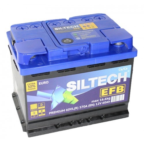 Аккумулятор SILTECH EFB 6СТ-  60 VLR (о.п) [д242ш175в190/570]