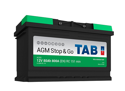 Аккумулятор TAB AGM Stop&Go 6CT-80.0