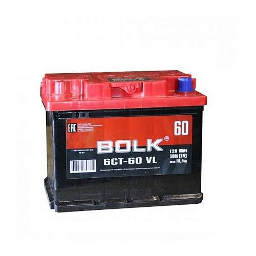 Аккумулятор BOLK 60 А/ч L+ EN 500A, 242x175x190