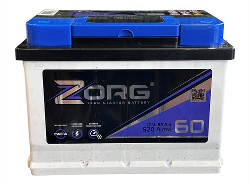 /Аккумулятор ZORG  60 А/ч прямой 242x175x190 EN530