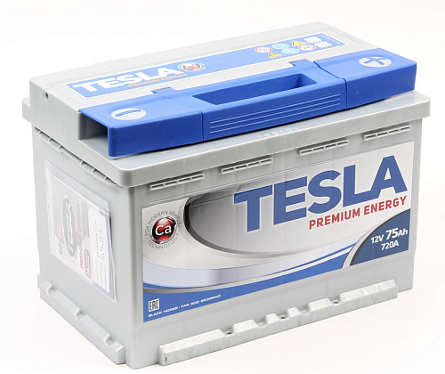 /Аккумулятор TESLA PREMIUM ENERGY 6СТ-75.0 низкий