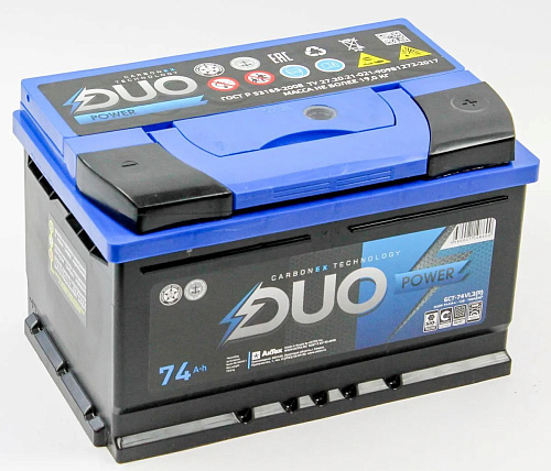 Аккумулятор DUO POWER 6СТ- 74.0 LЗ низкий  [д278ш175в175/750]   