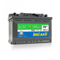 Аккумулятор Inci Aku AGM S&S 6СТ - 70 (о.п.) [д278ш175в190/700]