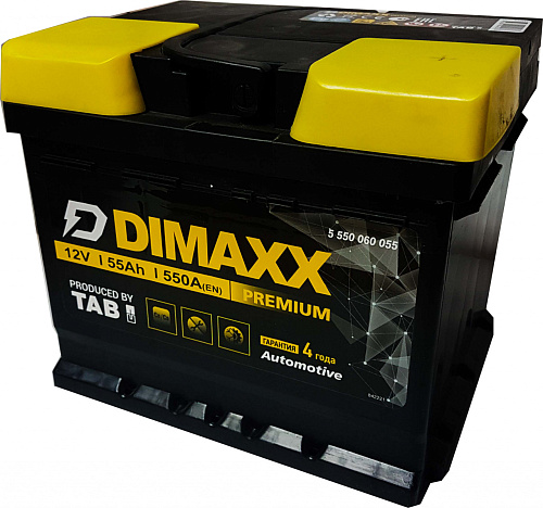 Аккумулятор DIMAXX  6СТ-  55 оп КУБИК необслуживаемый [д207ш175в175/550] [LB1]