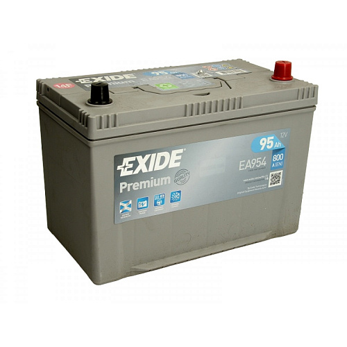 Аккумуляторная батарея EXIDE EA954 PREMIUM евро 95Ah 800A 306/173/222\ CARBON BOOST