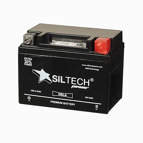 Аккумулятор SILTECH VRLA 1204 12V4AH о.п. (YTX4L-BS) (уп.10 шт) [д113ш70в85/60]