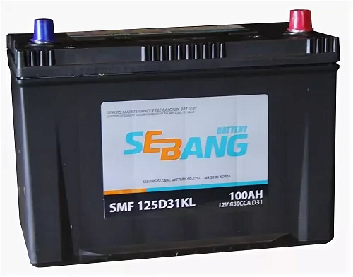 Аккумуляторная батарея  SEBANG SMF 100 А/ч обратная R+ EN 830A 306x173x225 SMF 125D31KL