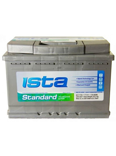Аккумулятор ИСТА Standard 6ст- 77 (п.п.) [д276ш175в190/720] [L3],