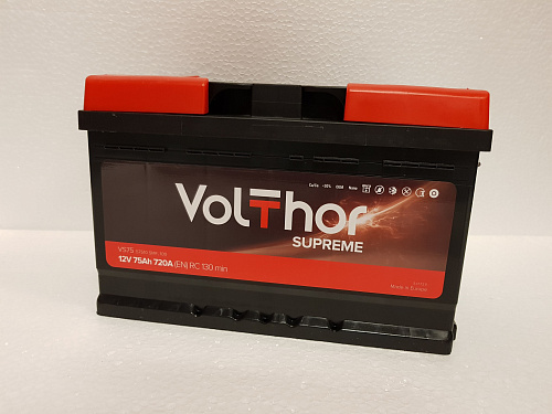 Аккумулятор Volthor Supreme  6СТ-  75 оп низк. необслуживаемый  [д278ш175в190/720]   [L3]