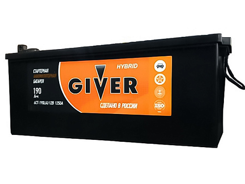 Аккумулятор Giver Hybrid 6СТ-190 рос.болт 