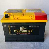 Аккумулятор SUPER PRESIDENT 6СТ- 70 (SA 57020) (о.п.)  AGM  [д278ш175в190/760]