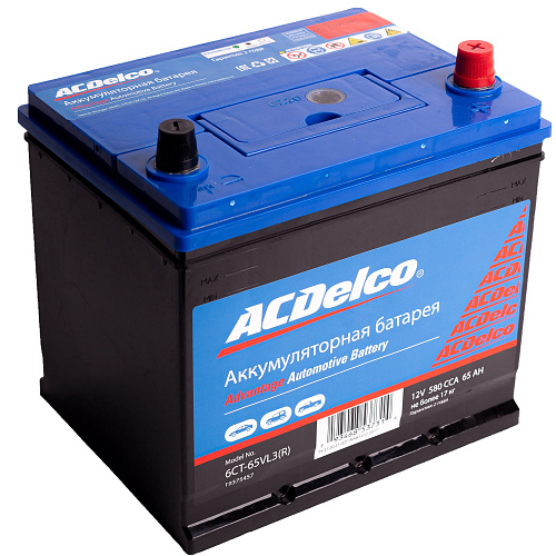 Аккумулятор ACDelco 65 а/ч обратная R+ EN580 A 232x175x225