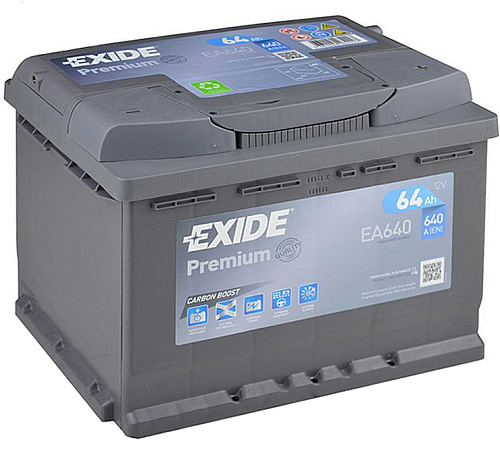 Аккумуляторная батарея EXIDE EA640 PREMIUM о.п 64Ah 640A 242/175/190\