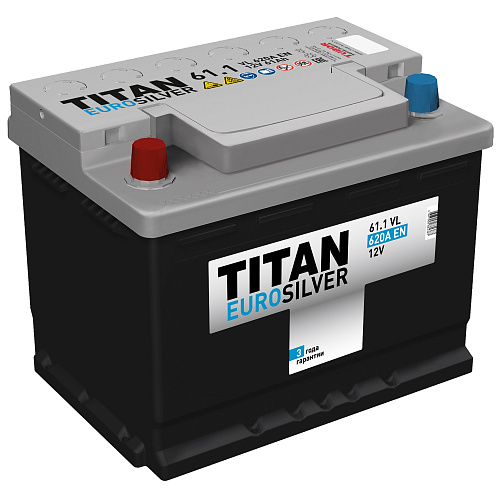 Аккумулятор Титан Euro Silver 6CT-61 (п.п.) [д242ш175в190/620]