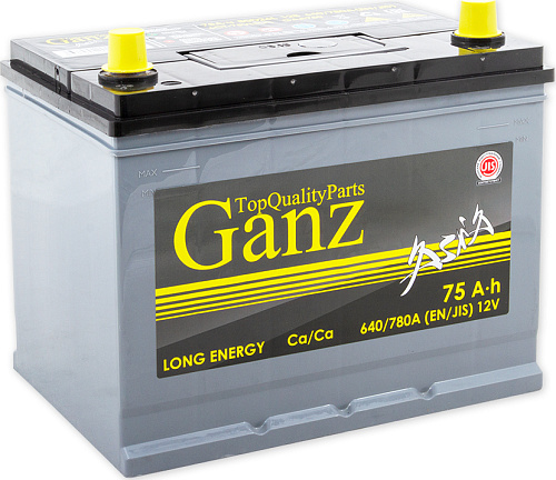 Аккумуляторная батарея  GANZ ASIA 75 А/ч ОБР 258x173x220 EN640 GAА750