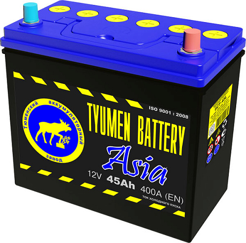 Аккумулятор Тюмень АЗИЯ 6СТ - 45 L (о.п)  тонк.кл. с переходником [д236ш128в223/400]