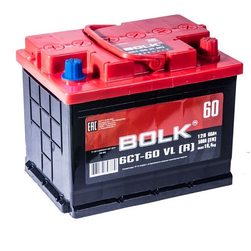 Аккумулятор BOLK 60 А/ч обратная R+ EN 500A 242x175x190 