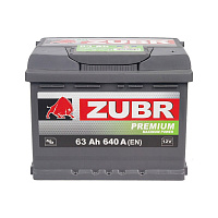 Аккумулятор ZUBR Premium 6CT- 63 R+