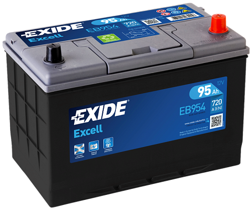 Аккумуляторная батарея EXIDE EB954 EXCELL евро 95Ah 720A 306/173/222\