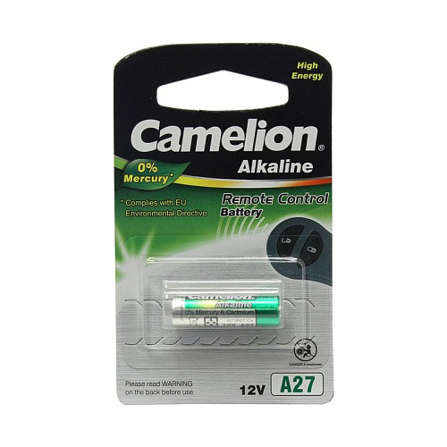 /Батарейка алкалиновая для сигнализации тип A27 12В 1шт Camelion Plus Alkaline LR27A-BP1