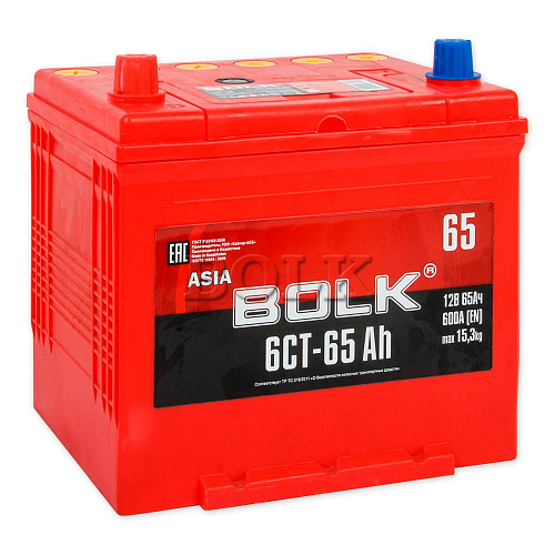 Аккумулятор BOLK ASIA 65 А/ч 232x173x220 прямая L+  . EN600 BOLK АВJ 651