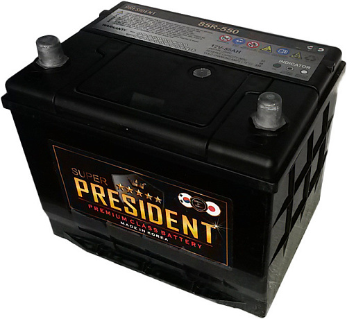 Аккумулятор SUPER PRESIDENT 6СТ- 55 (85R-550)  п.п. ниж. креп. [д230ш172в180/550]