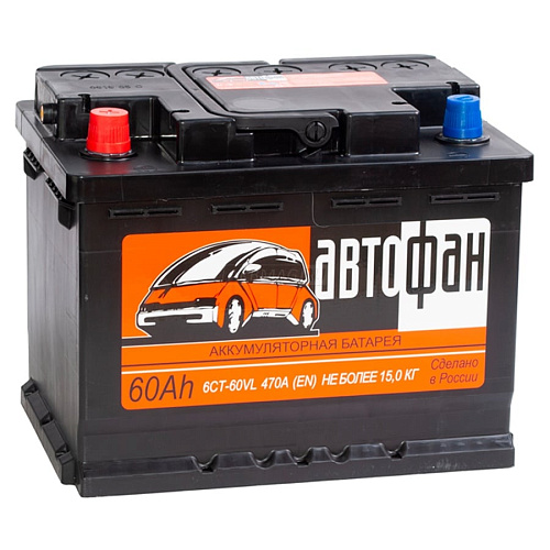 Аккумулятор Автофан 6СТ-60 LR (п.п.) [д242ш175в190/470EN] [L2]