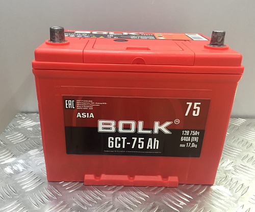 Аккумулятор BOLK ASIA 75 А/ч п.п 258x173x220 EN640 BOLK АВJ 750