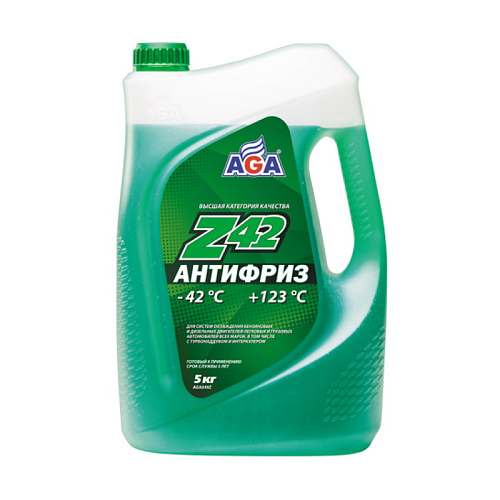 Антифриз AGA Z-42 готовый -40С Зеленый 5кг