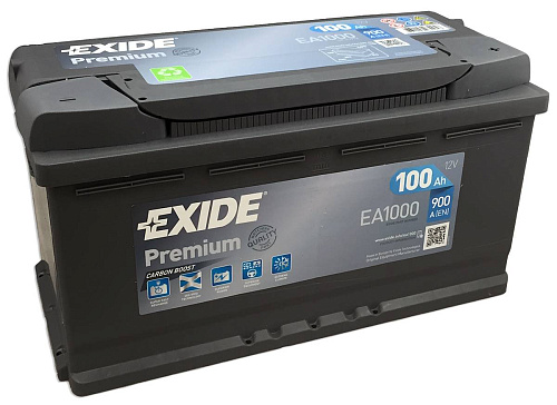 Аккумуляторная батарея EXIDE EA1000 PREMIUM  евро 100Ah 900A 353*175*190