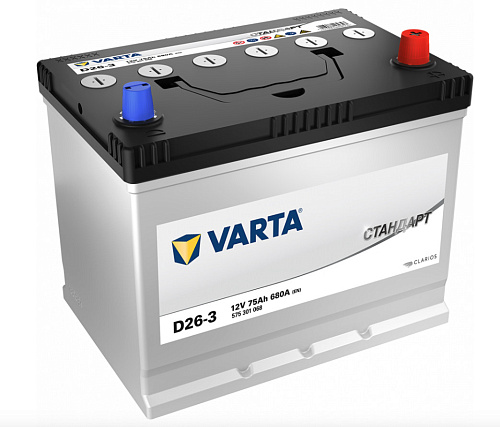 Аккумулятор VARTA Стандарт ASIA 6СТ-75 ниж.креп. о.п.  [д258ш172в220/680] [D26]