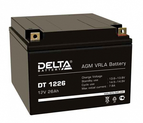 Аккумулятор DELTA DT-1226 (12V26A)  [д167ш175в126]                                             