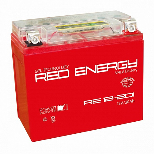 Аккумулятор DELTA RE - 12201 Red Energy с индикатором (YTX20-LBS)[д180ш87в153/270]
