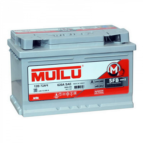 /Аккумулятор MUTLU SFB 72 А/ч 572 115 058 обратная R+ EN 580A 278x175x175 SMF57260 LB3.72.058.A